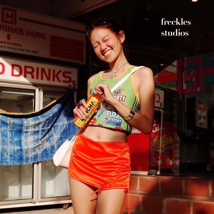 The Freckles Studios - Chân váy quần ngắn Y2K dây rút Soda Popsicles (3 màu)