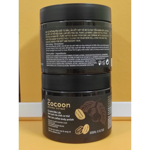 Tẩy da chết cơ thể cà phê Đắk Lắk Cocoon 200ml