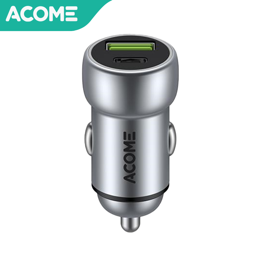 Dock Sạc Ô TÔ Robot acome 2 cổng sạc USB và PD sạc nhanh PD QC 3.0 công suất 27W - Hàng Chính Hãng ACC02