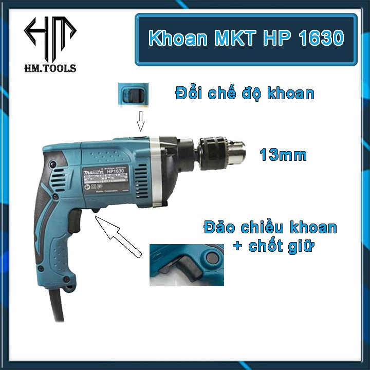 [Mua 1 Tặng 2 ] Máy Khoan Cầm Tay Makita HP1630 - Máy khoan tường 13mm Makita - Bảo hành 6 tháng