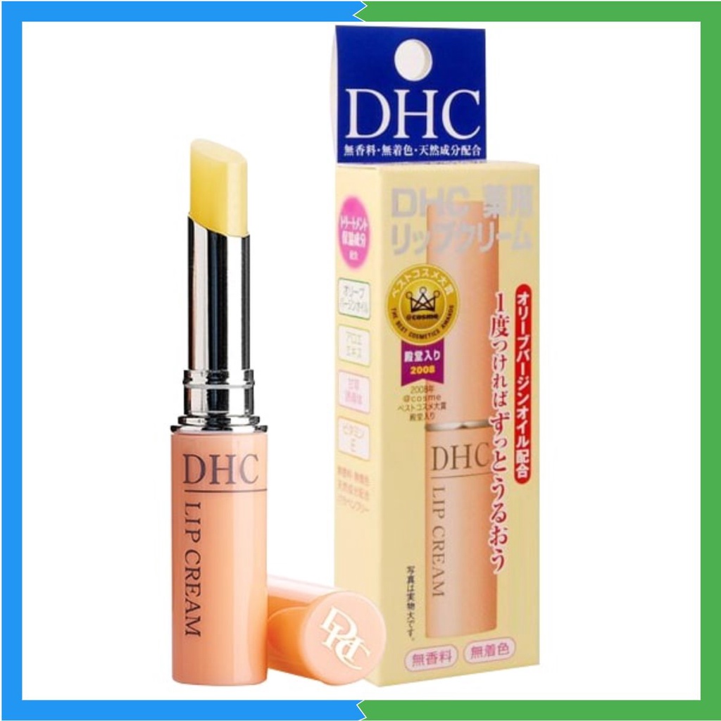 Son Dưỡng Môi DHC Color Lip Cream Nhật Bản Không Màu Và Có Màu Cam, Đỏ, Hồng Chính Hãng