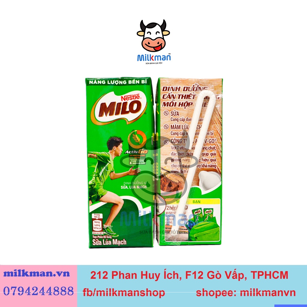 Thùng 48 Hộp Sữa Lúa Mạch Milo 180ml - Active Go