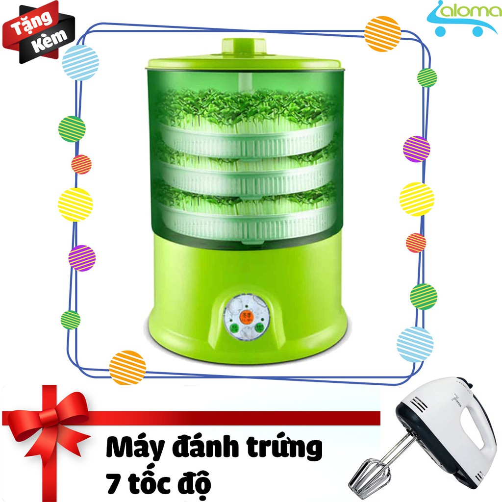 Máy làm giá đỗ gieo mầm tự động bằng điện 3 tầng Connie A323B(tặng máy đánh trứng)