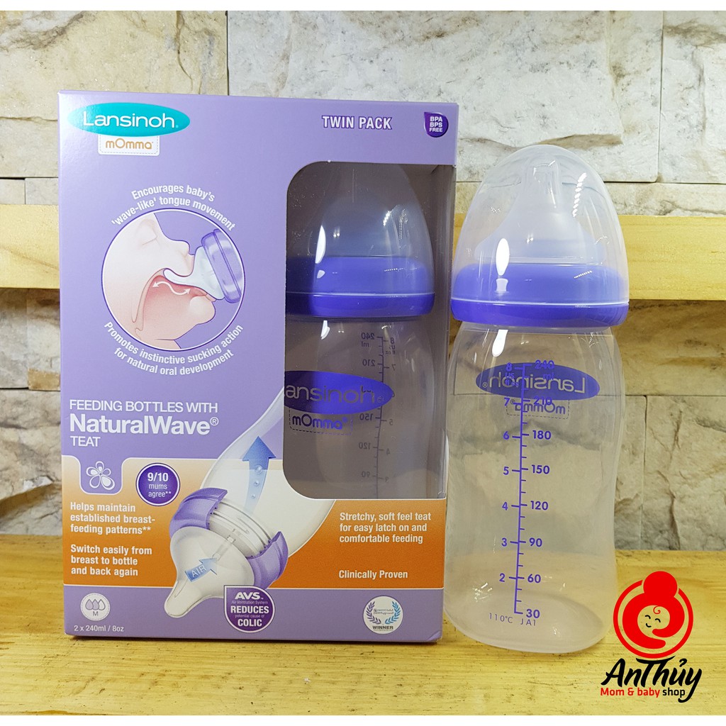 Bình sữa Lansinoh Momma 160ml - 240ml