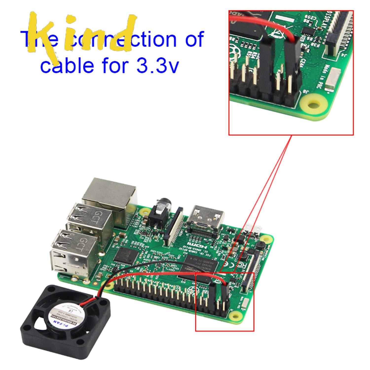 Quạt Tản Nhiệt 5v 3.3v Cho Raspberry Pi 4 B / 3b + / 3b / 2b / B + Cpu