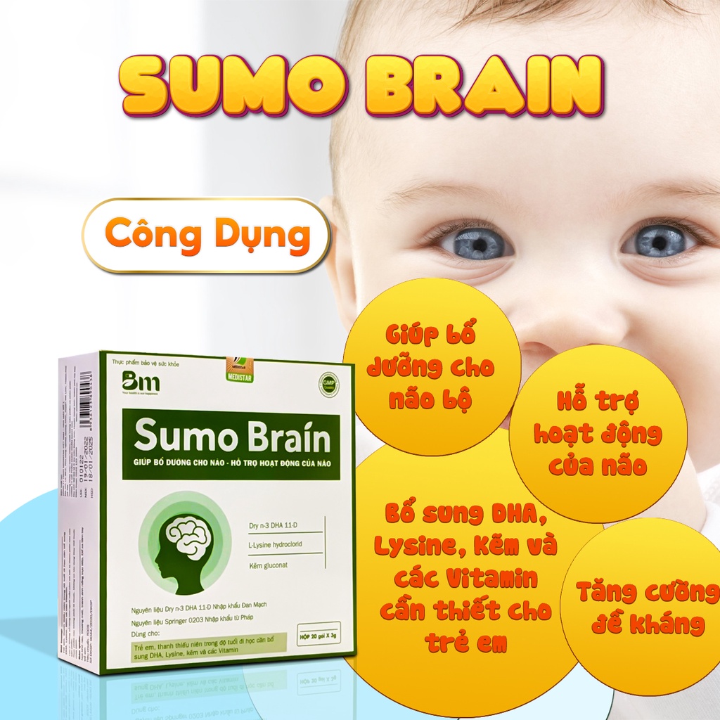 Phát triển trí não cho bé Sumo Brain Bạch Mai - Bổ sung DHA, Kẽm và các Vitamin giúp tăng IQ
