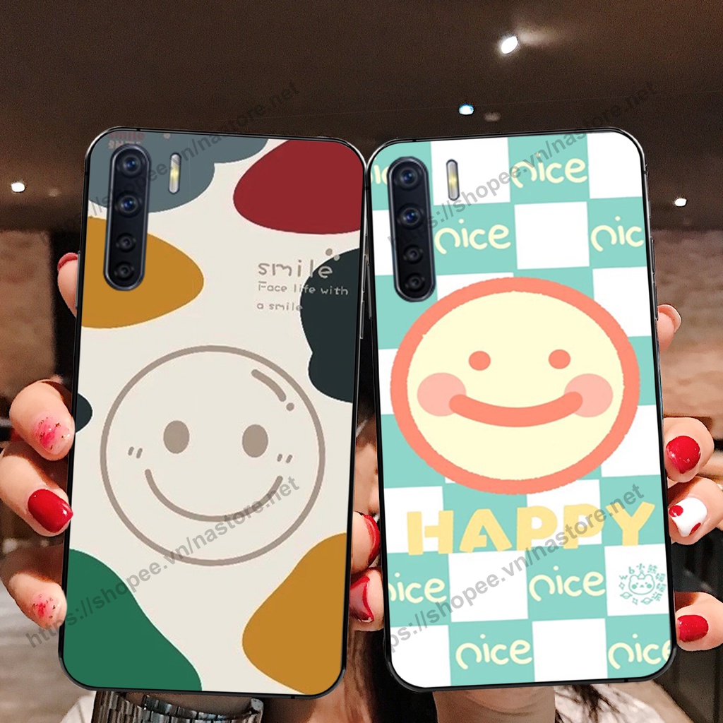 Ốp lưng Oppo A91 - Reno 3 mặt cười, họa tiết caro đơn giản đẹp cute