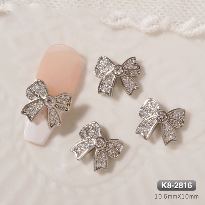 Hạt Đá Zircon 3D Bằng Kim Loại Trang Trí Móng Tay Nghệ Thuật Cho Nữ