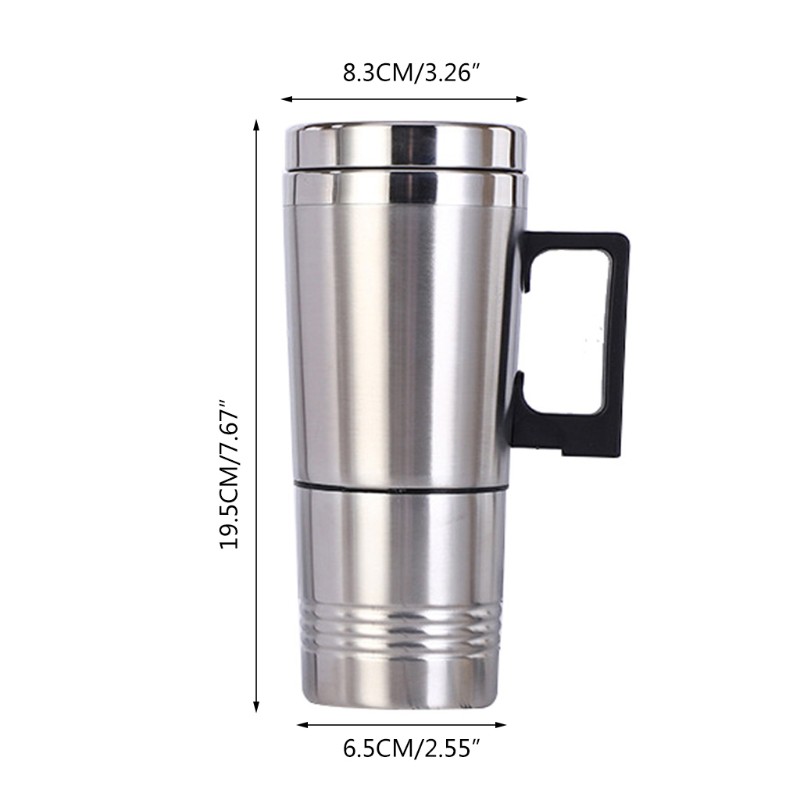 Bình đun nước điện 12/24V bằng thép không gỉ tiện lợi để dùng tại nhà/trên xe hơi khi đi du lịch ngoài trời