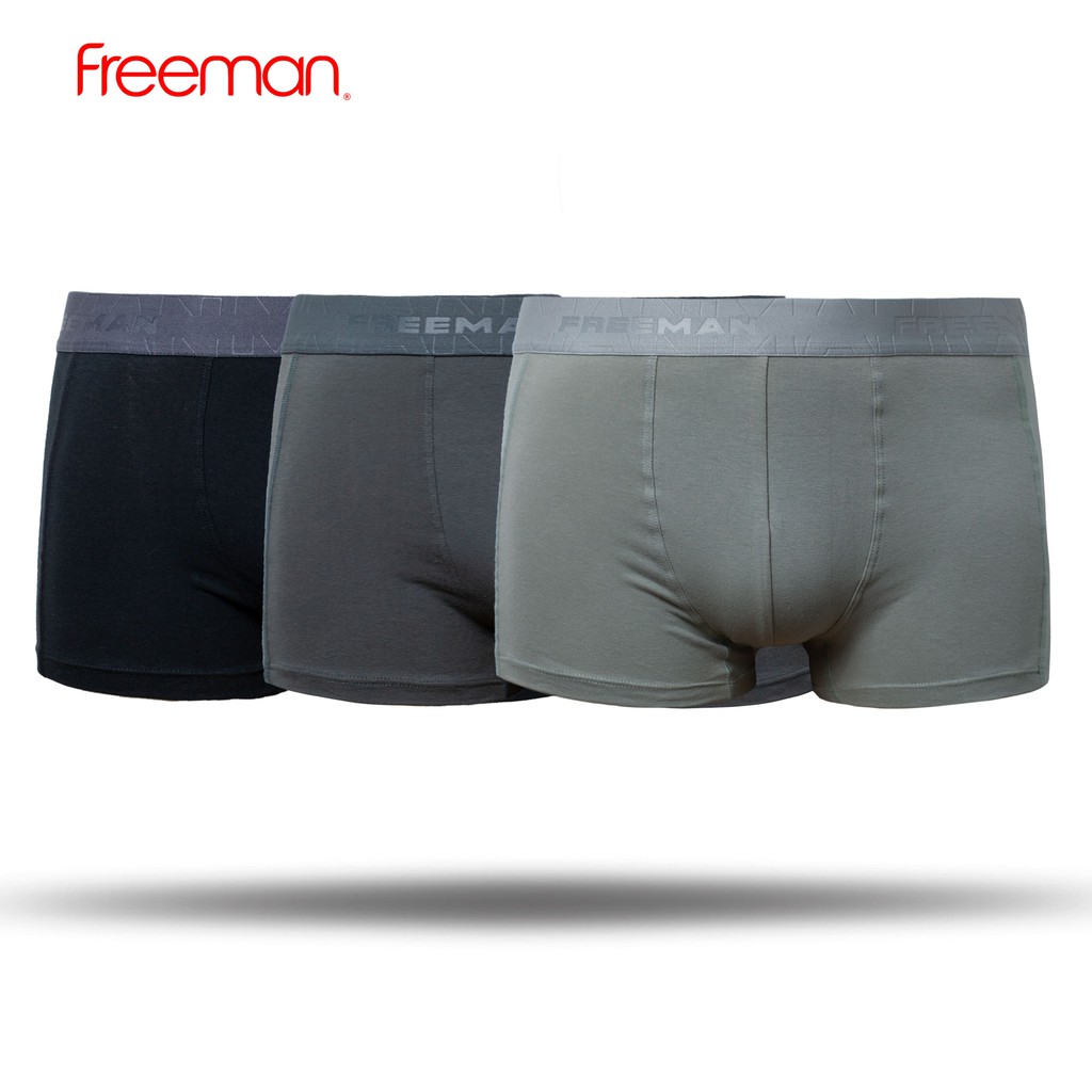 Quần lót boxer nam Freeman, chất liệu cotton thoáng mát, thấm hút mồ hôi tốt [Combo 3] 6526