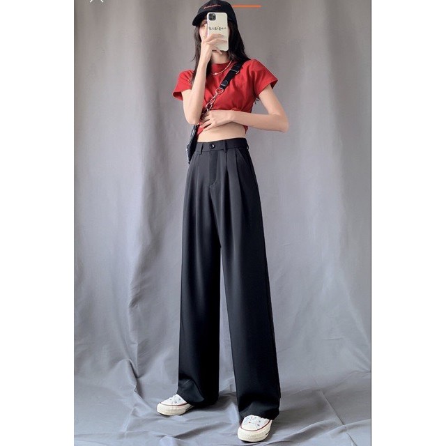 (MẶC SIÊU THÍCH) Quần culottes lưng cao vải tuyết mưa, dày dặn , tôn dáng