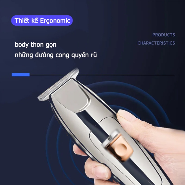 Tông đơ cắt tóc chuyên nghiệp không dây KEMEI KM-8602 Bộ cắt tóc miễn phí