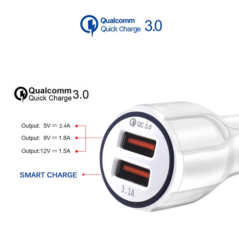 Tẩu Sạc Điện Thoại Usb 3.0 Qc 3.0 Cho Xe Hơi