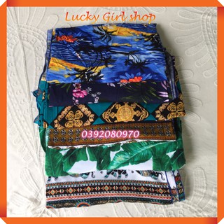 Khăn Vải Lanh Hoạ Tiết Đi Picnic, Đi Biển, Đi Phượt Hoặc Quấn Sarong Đi Lại Trên Bãi Biển Vô Cùng Tiện Lợi - Lucky Girl