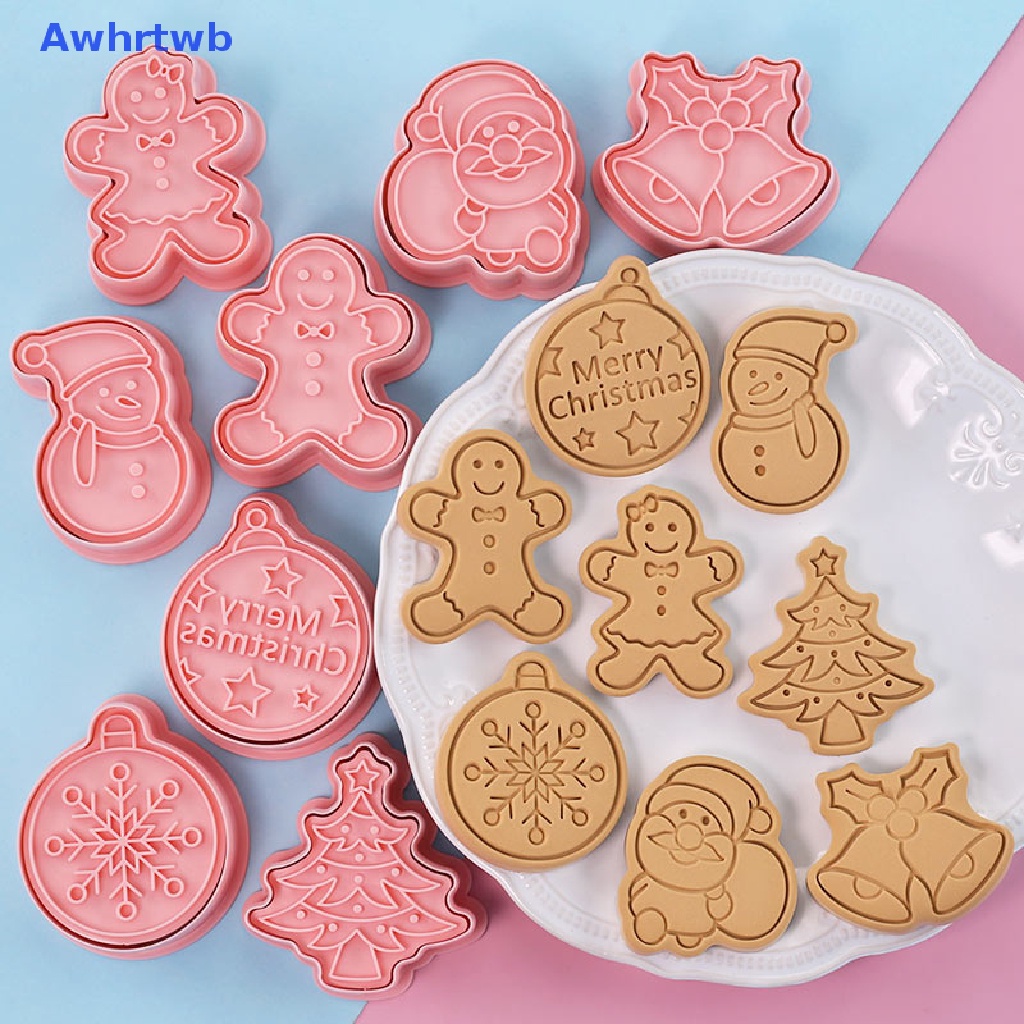 Set 8 Khuôn Cắt Bánh Quy Tạo Hình 3D Chủ Đề Giáng Sinh Mới