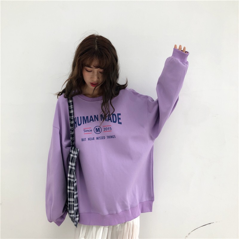 Order áo sweater ulzzang in chữ HUMAN MADE