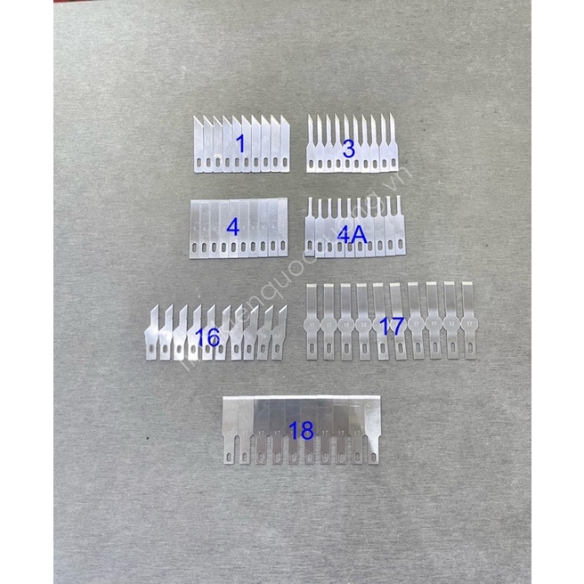 Lưỡi dao đục ic số 1/ 3/ 4/ 4A/ 11-12/ 16/ 17/ 18