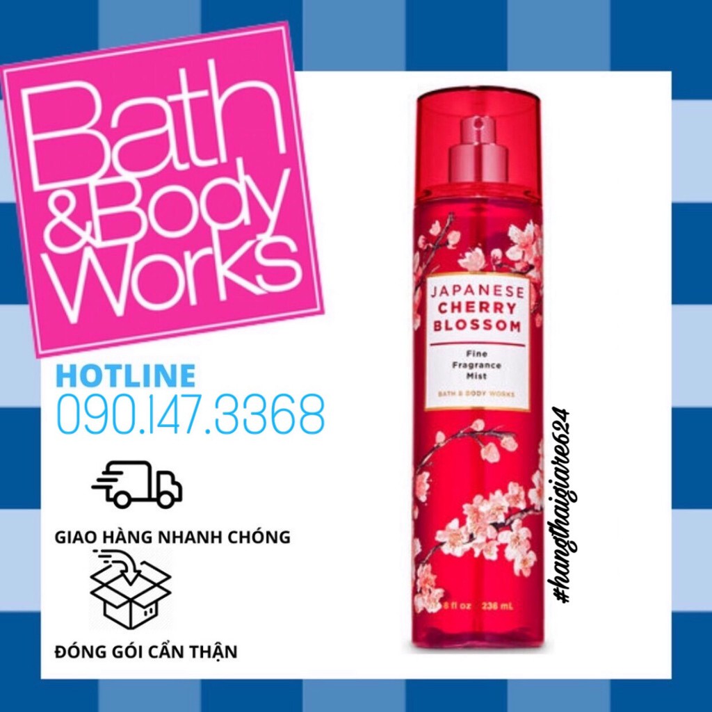 BBW® Xịt Thơm Toàn Thân Bath And Body Works - Jpanese Cherry Blossom 236ml New 2020 | Thế Giới Skin Care