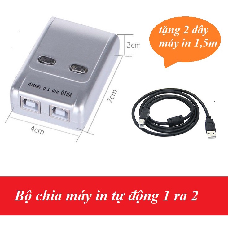 Bộ chia sẻ máy in tự động 1 ra 2 MT viki