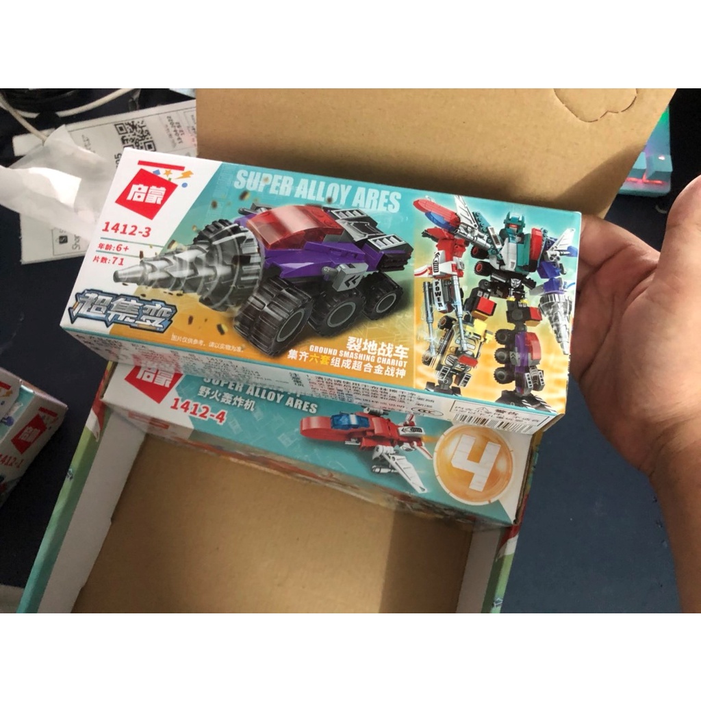 Mô hình lắp ráp 1412 siêu hợp kim God of War fit boy plug-in biến dạng robot Đồ chơi lắp ráp