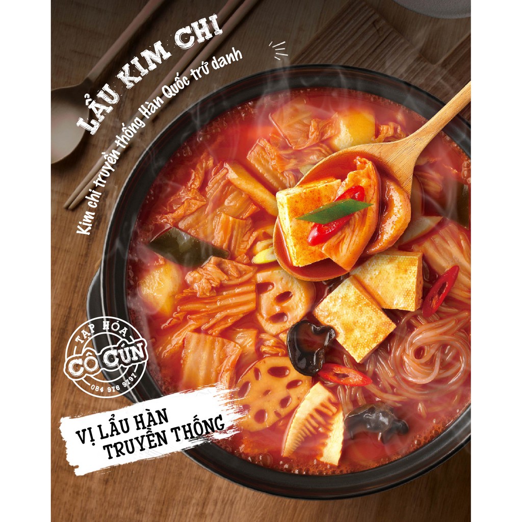 Lẩu tự sôi Hàn Quốc Bibigo đủ 3 vị siêu ngon - Tặng kèm đồ ăn vặt Cô Cún | BigBuy360 - bigbuy360.vn