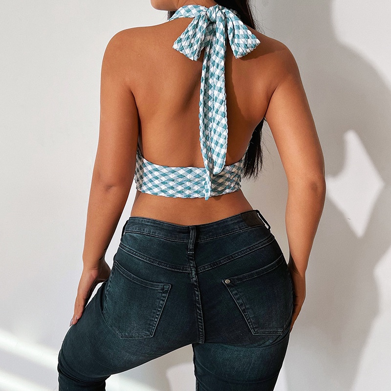 Áo Croptop Cổ Chữ V Hở Lưng Gợi Cảm Thời Trang Mùa Hè D0319