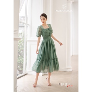 Rowena Dress -  Váy chữ A cổ vuông tay bồng