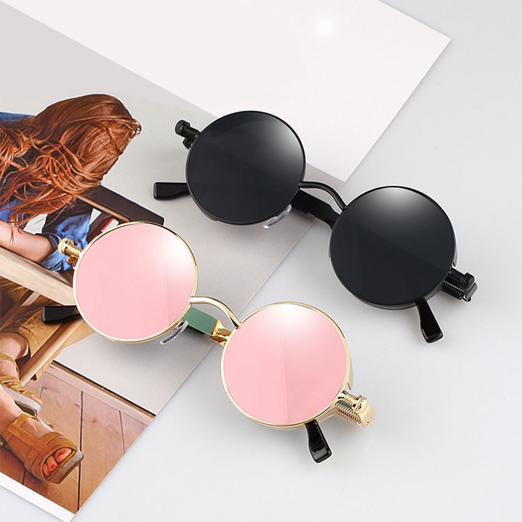 Kính Mát Tròn Tráng Gương Phân Cực Phong Cách Vintage
