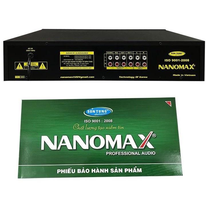Mixer Karaoke Nanomax KM 202 - Vang cơ chống hú có bluetooth Nanomax V-1500
