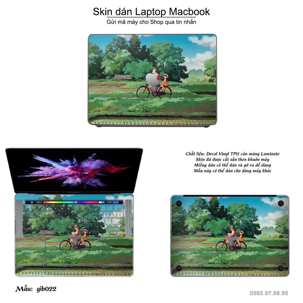 Skin dán Macbook mẫu Ghibli anime (đã cắt sẵn, inbox mã máy cho shop)