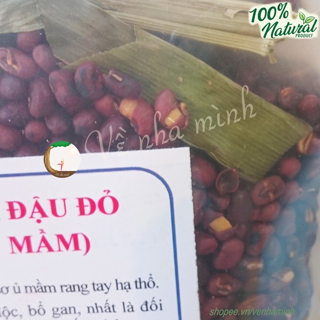 TRÀ ĐẬU ĐỎ HỮU CƠ Ủ MẦM RANG 500G tự nhiên tốt cho sức khỏe người lớn, trẻ em, người già, ăn kiêng, giảm cân, eat clean