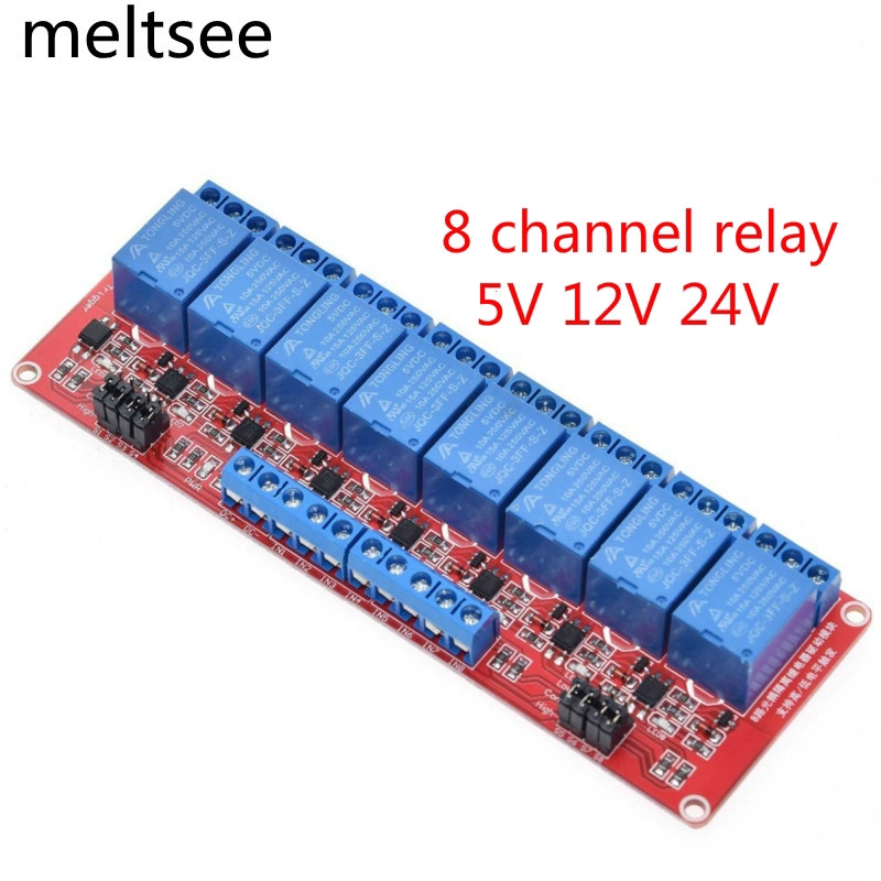 Mô-đun Điều Khiển Kích Hoạt Rơle 8 Kênh 5V/12V/24V Mức Cao Và Thấp Kèm Bộ Cách Ly Quang Tiện Dụng