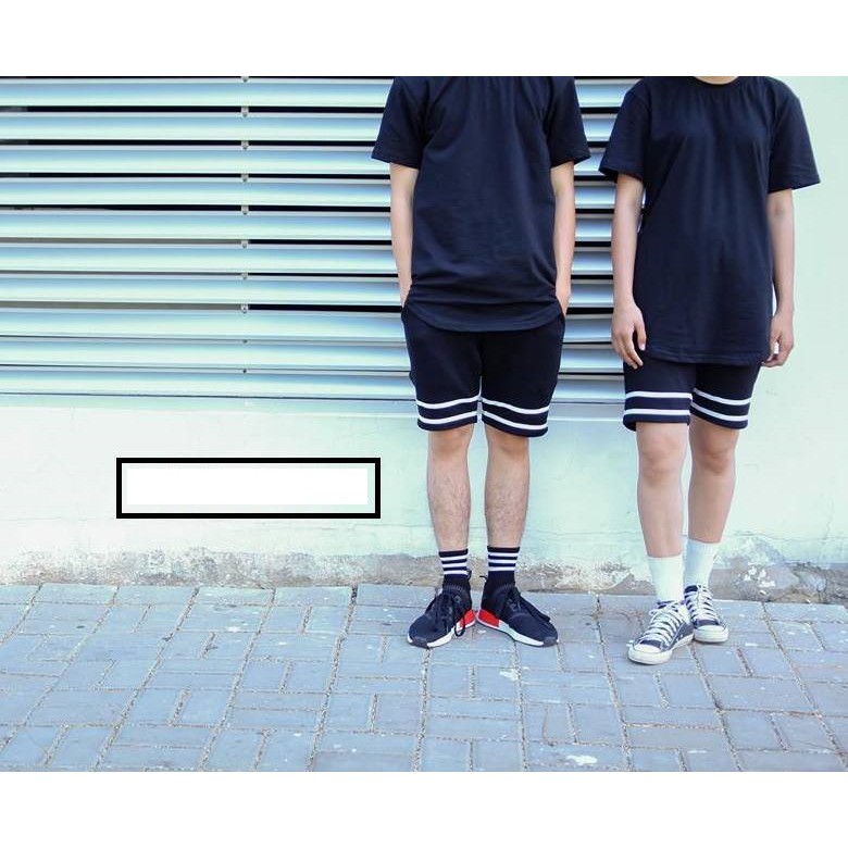 Short thun 2 sọc Unisex