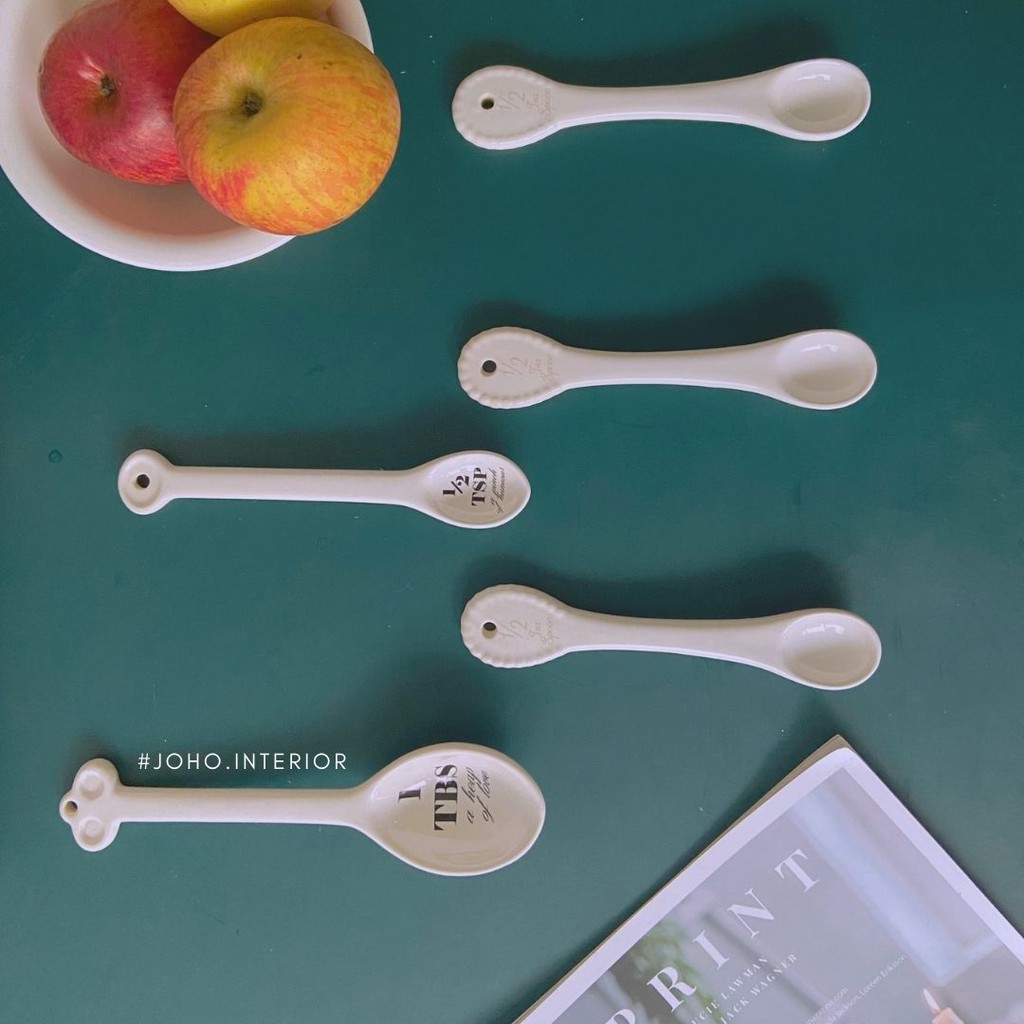 Thìa Muỗng Đong Định Lượng Gia Vị Làm Bánh Đồ Pha Chế Bằng Gốm  - Ceramic spoon