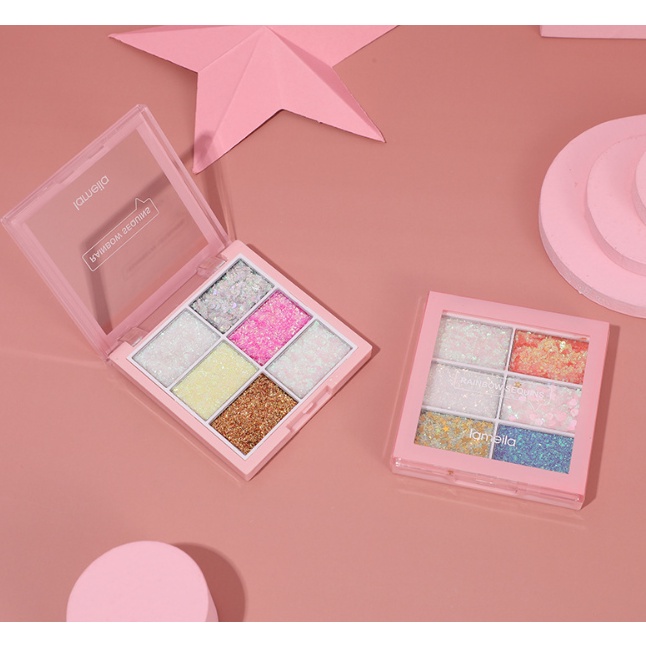 Bảng màu mắt liên tiếp sáu màu trang điểm sáng bóng long lanh ngọc trai lấp lánh