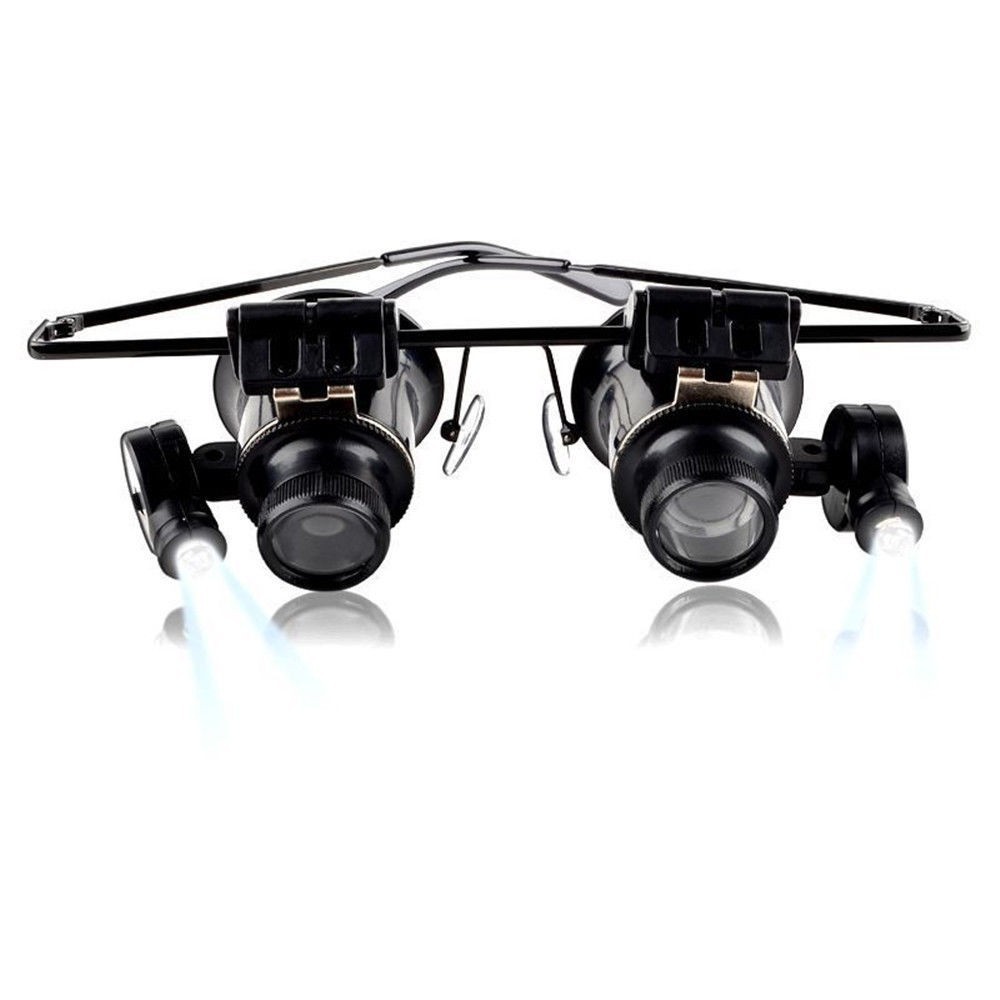 [FREE SHIP =&gt; 50K ] Kính lúp đeo zoom 20 lần có đèn led Tặng kính lúp Magnifier