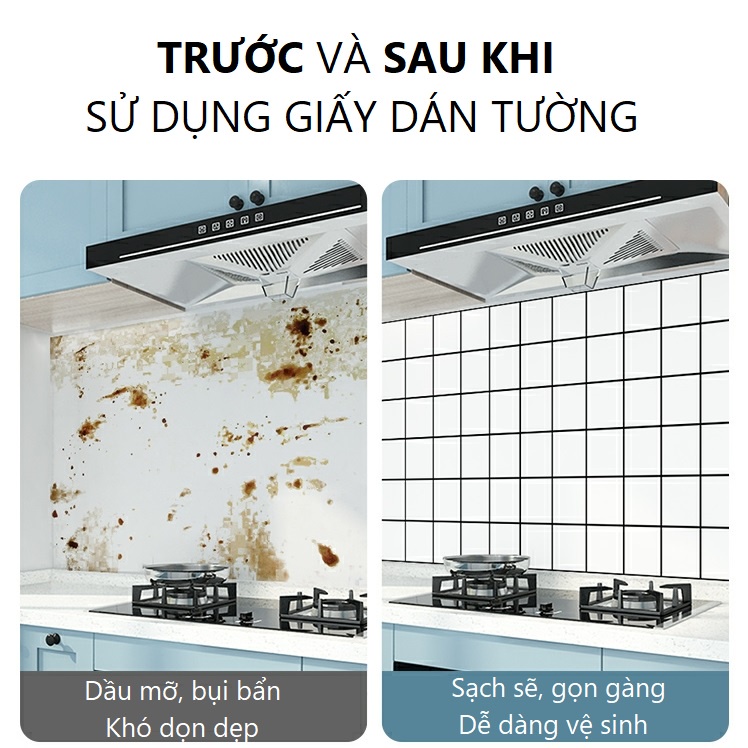 Giấy dán bếp tráng nhôm chịu nhiệt chống dầu mỡ khổ rộng 60cm dài 2.5m Dexi
