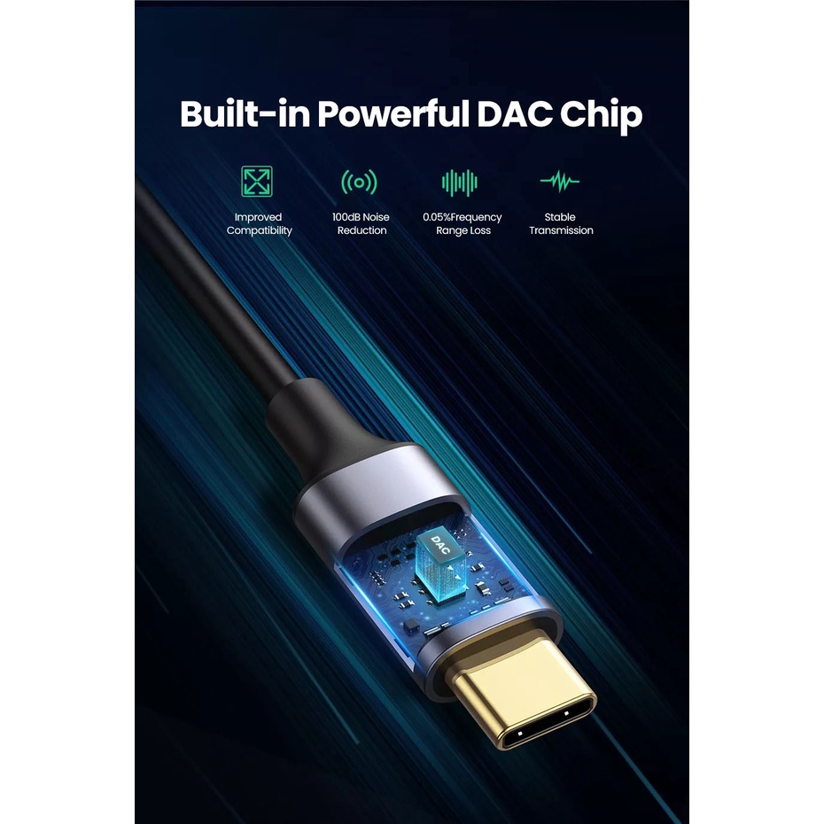 Dây Type C To 2RCA  1.5M - Kết Nối ĐT Với Loa, Apmply Ugreen CM451 - BH 18T Chính Hãng
