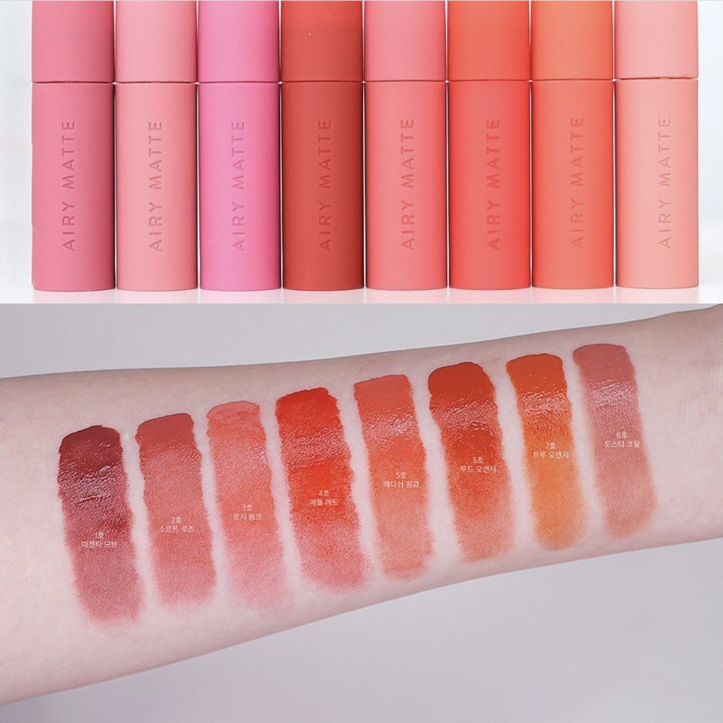 Son Kem lì siêu nhẹ siêu mịn môi Innisfree Airy Matte Tint 3.8g