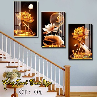 Set 3 tranh treo cầu thang 🔸CỰC ĐẸP🔸 tranh tráng gương được phủ lớp Ceramic chống nước, mốc