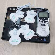 Máy massage xung điện 4 miếng dán vật lý trị liệu mát xa châm cứu bấm huyệt cầm tay