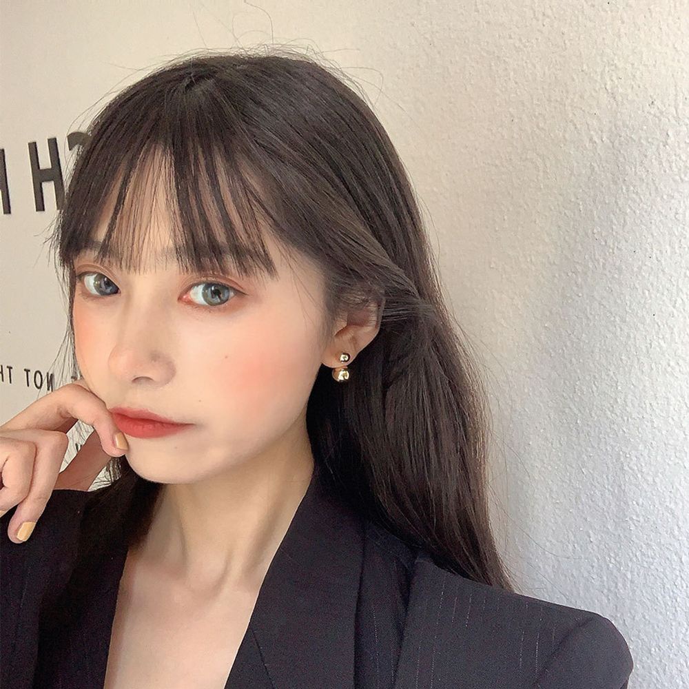 Khuyên Tai Hợp Kim Hình Quả Cầu Đôi Nhiều Màu Thời Trang Thanh Lịch Cho Nữ