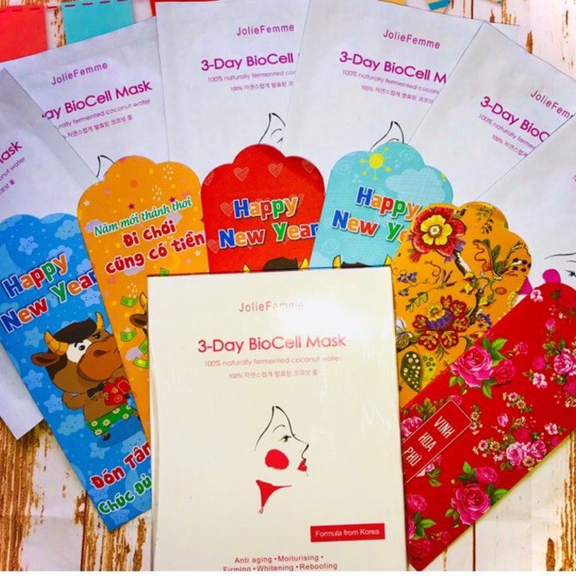 Hộp 6 miếng Mặt nạ thạch dừa thiên nhiên bổ sung Collagen, làm mờ vết thâm,giúp làn da trắng sáng