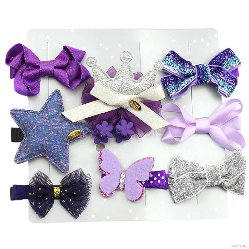 Set 10 kẹp tóc nơ dễ thương cho bé gái