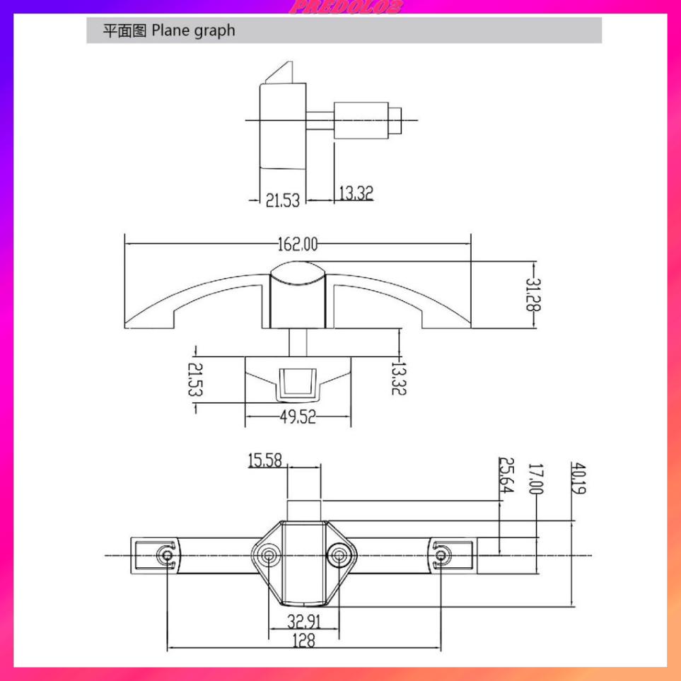 (Predolo2) Khóa Cửa Tủ Kéo Ngăn Kéo 128mm # 1