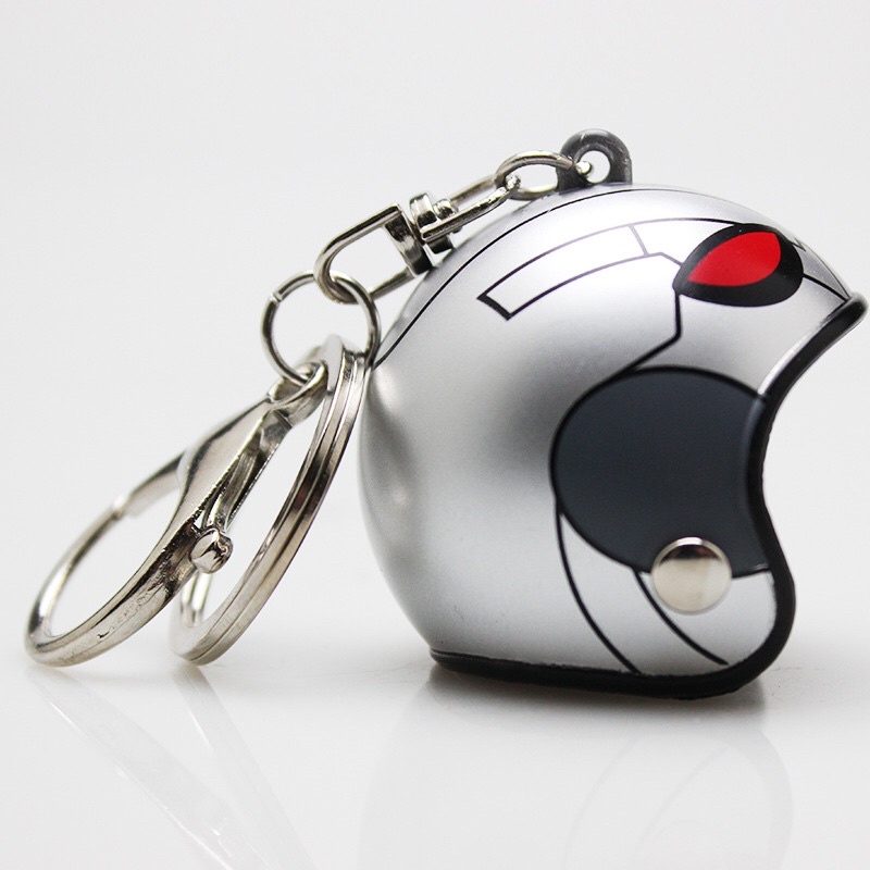 Móc khoá mô hình mũ bảo hiểm có quai cài, treo cặp sách mũ siêu anh hùng người nhện, người kiến, người sắt, captain