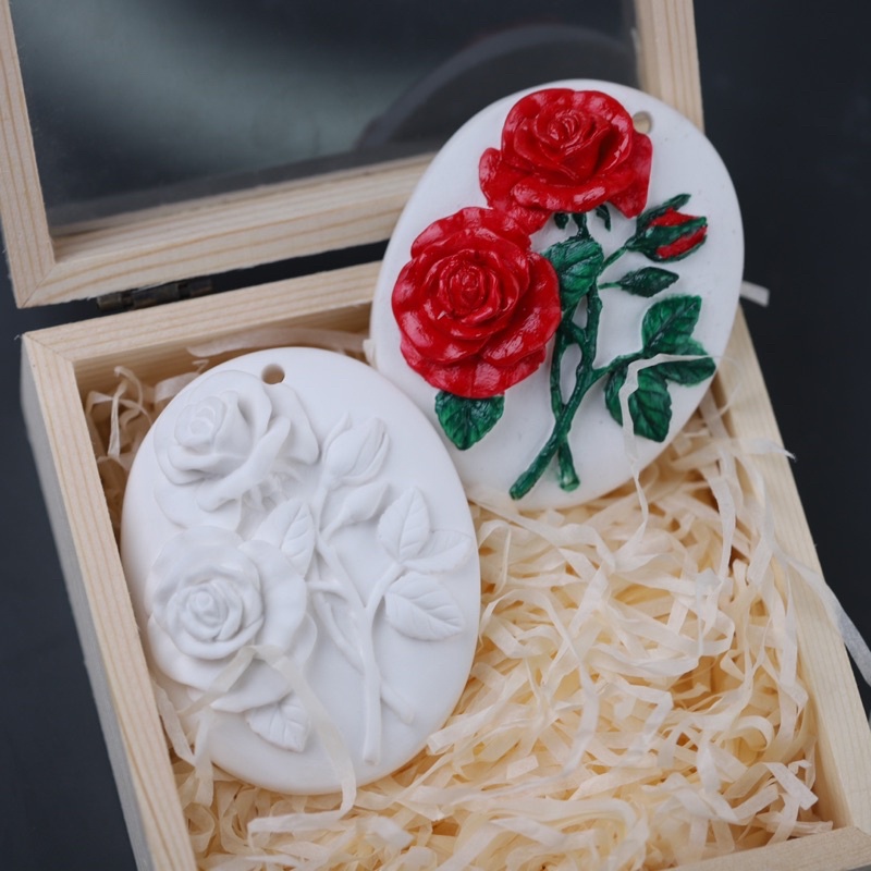 khuôn solicon 2 bông hồng tạo hình trang trí bánh