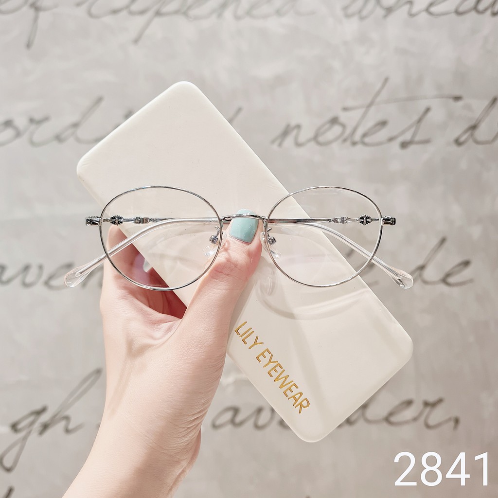 Gọng kính cận nam nữ Lilyeyewear mắt tròn kim loại dễ đeo thời trang 2841 | BigBuy360 - bigbuy360.vn