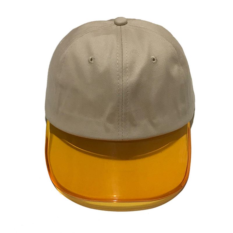 Youyo Mũ Lưỡi Trai Màu Trơn Vành Rộng Bằng PVC Trong Suốt Mùa Hè Cho Cặp Đôi