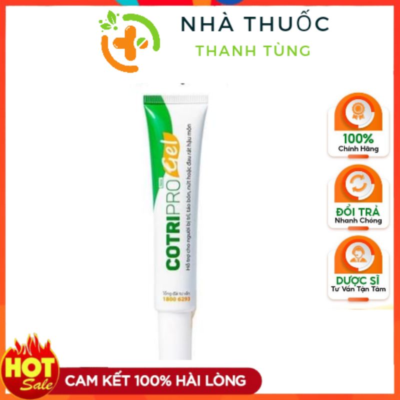 Tuýp Cotripro gel - Dùng khi bị trĩ, táo bón và rát hậu môn tuyt 10g và 25g
